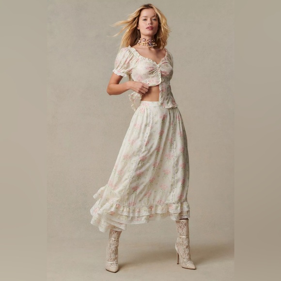 LoveShackFancy Dresses & Skirts - NWT LoveShackFancy Navya Silk Midi Skirt